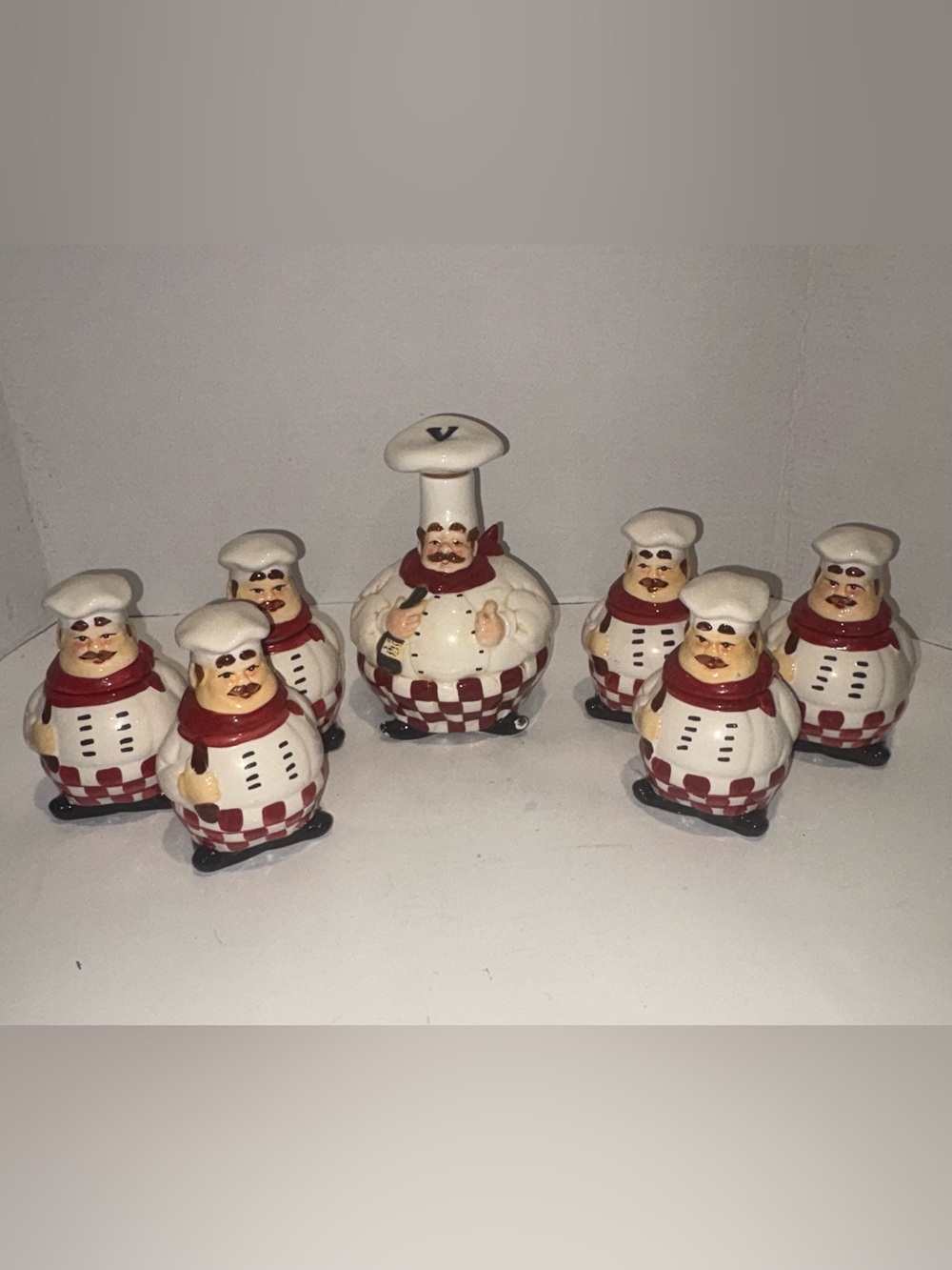Ceramic Chef Condiment Set of 7